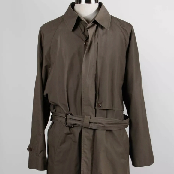 Christian Dior Olive Wool Blend Men's Belted Long - Picture 2 of 7